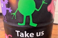 Save the Monarchs themed trash can